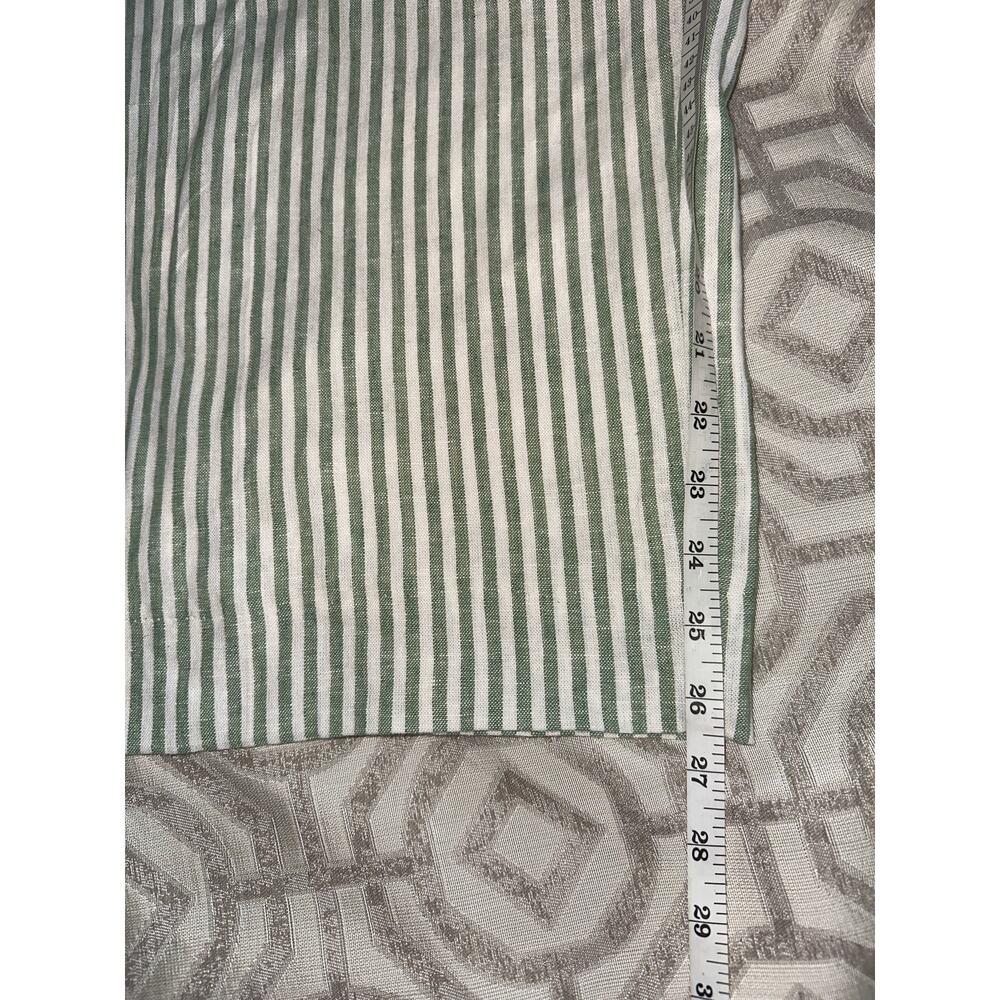 Abercrombie & Fitch Sloane Linen Blend‎ Wide Leg Trousers 34/24S Green Stripe - Picture 7 of 8